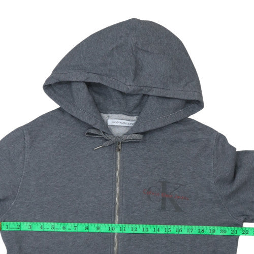Mens UK Size M Calvin Klein Jeans Grey Full Zip Hoodie