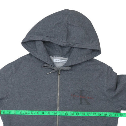 Mens UK Size M Calvin Klein Jeans Grey Full Zip Hoodie