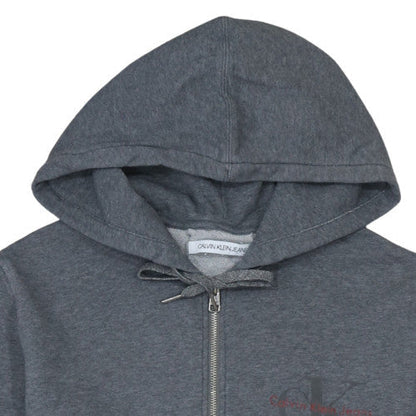 Mens UK Size M Calvin Klein Jeans Grey Full Zip Hoodie