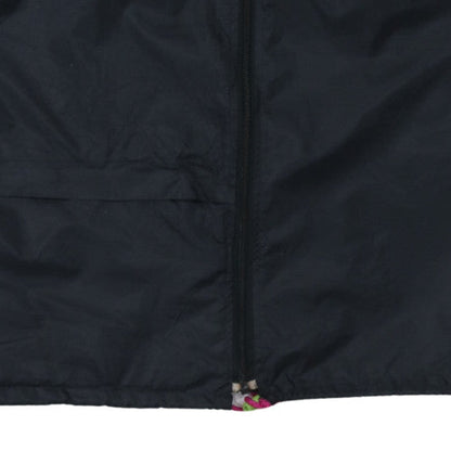 Adidas Womens Black Windbreaker Jacket Size 12 Hooded Retro Sports Style