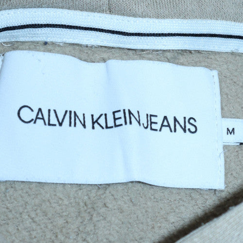 Mens UK Size M Calvin Klein Jeans Beige Pullover Hoodie