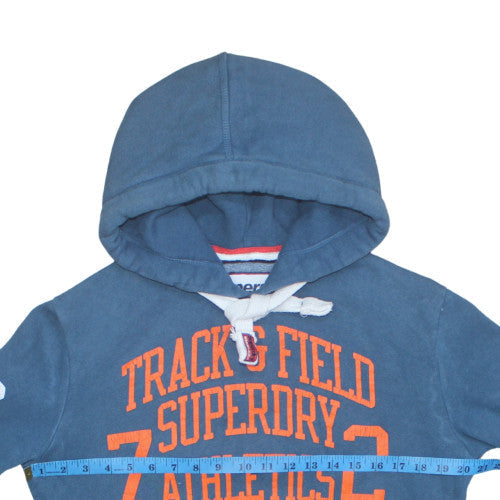 Mens UK Size S Superdry Blue Pullover Hoodie