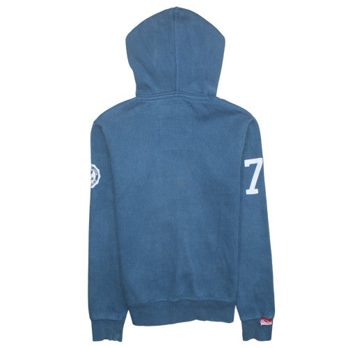 Mens UK Size S Superdry Blue Pullover Hoodie