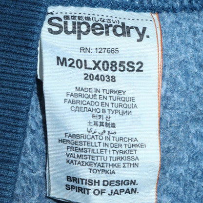Mens UK Size S Superdry Blue Pullover Hoodie