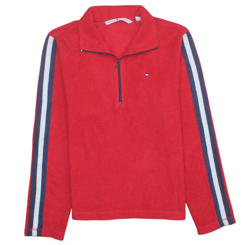 Mens UK Size M Tommy Hilfiger Red Henley Sweatshirt