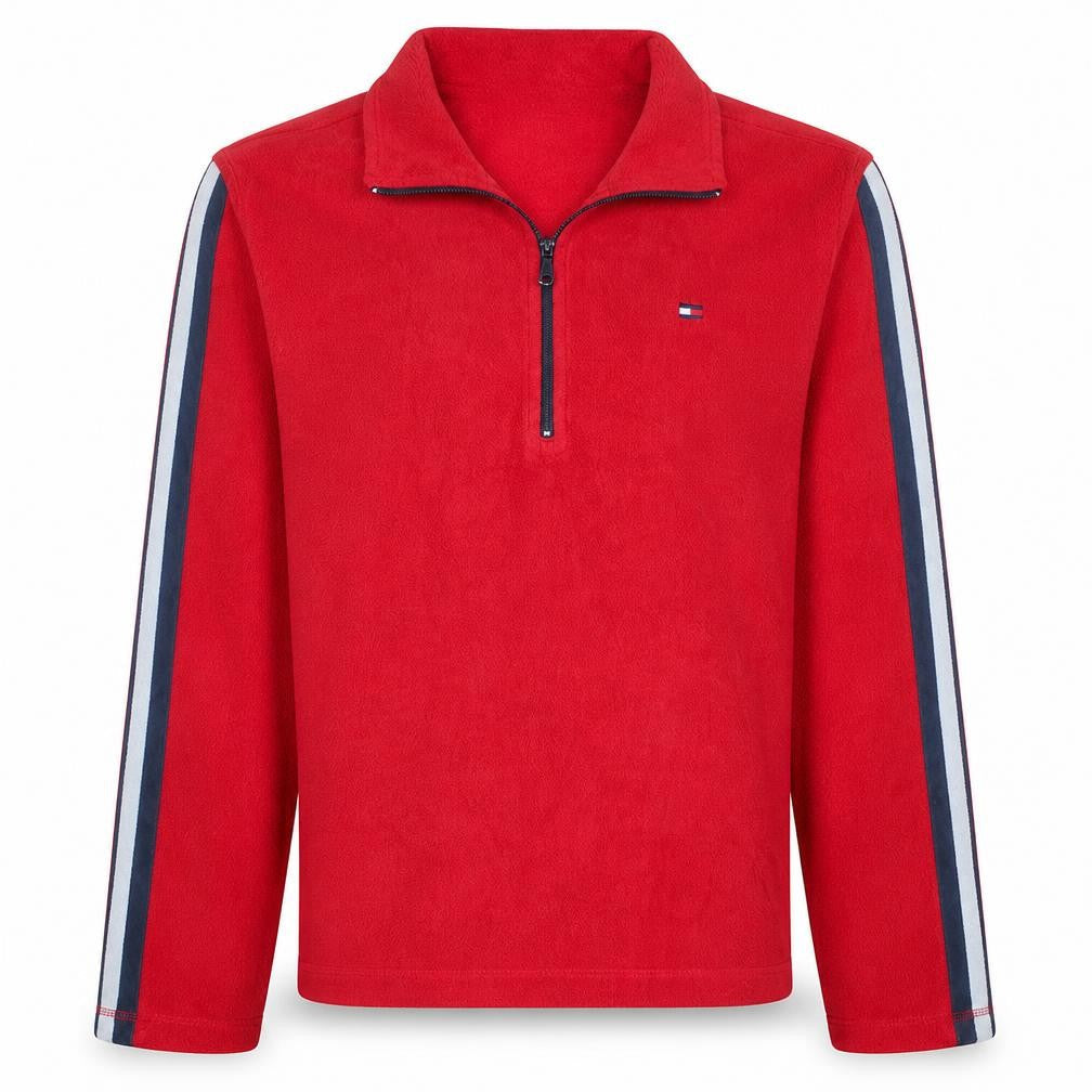 Mens UK Size M Tommy Hilfiger Red Henley Sweatshirt