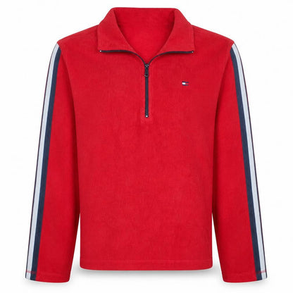 Mens UK Size M Tommy Hilfiger Red Henley Sweatshirt