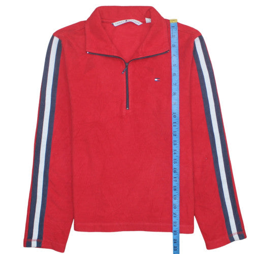 Mens UK Size M Tommy Hilfiger Red Henley Sweatshirt