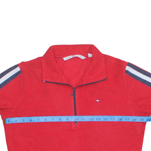 Mens UK Size M Tommy Hilfiger Red Henley Sweatshirt