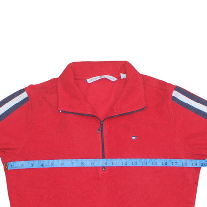 Mens UK Size M Tommy Hilfiger Red Henley Sweatshirt