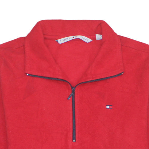 Mens UK Size M Tommy Hilfiger Red Henley Sweatshirt