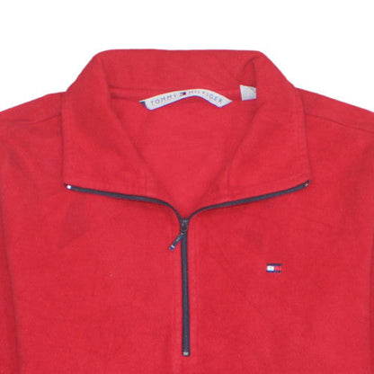 Mens UK Size M Tommy Hilfiger Red Henley Sweatshirt