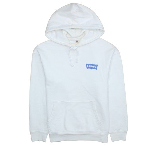 Mens UK Size M Levi's White Pullover Hoodie