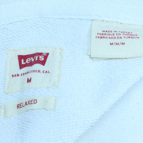 Mens UK Size M Levi's White Pullover Hoodie
