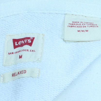Mens UK Size M Levi's White Pullover Hoodie