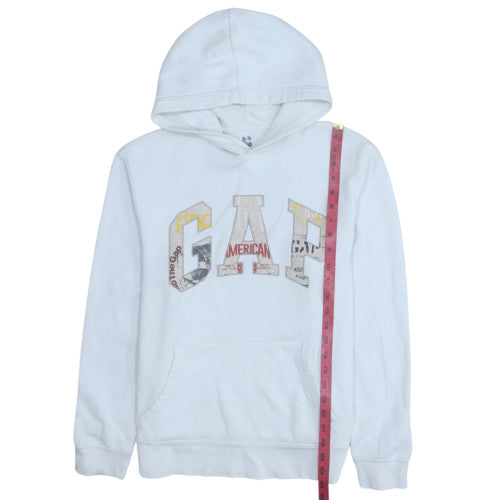 Mens UK Size M GAP White Pullover Hoodie