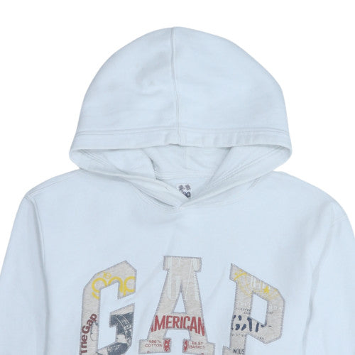 Mens UK Size M GAP White Pullover Hoodie