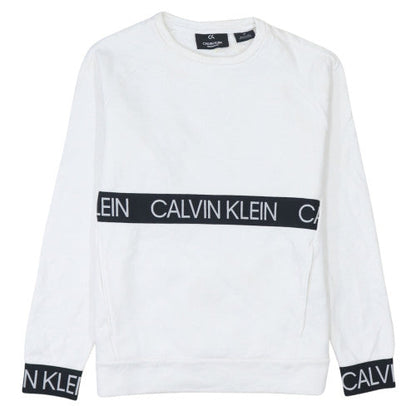 Mens UK Size S Calvin Klein White Pullover Sweatshirt