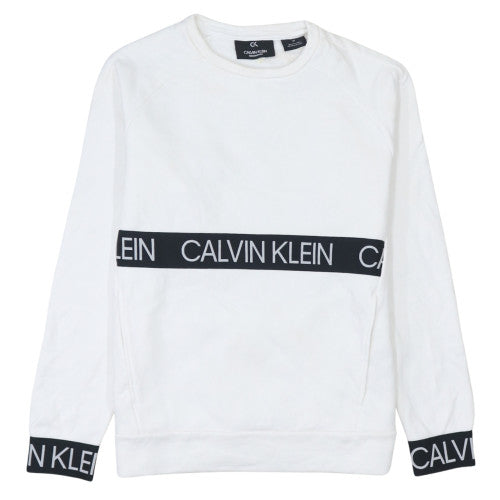 Mens UK Size S Calvin Klein White Pullover Sweatshirt