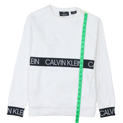 Mens UK Size S Calvin Klein White Pullover Sweatshirt