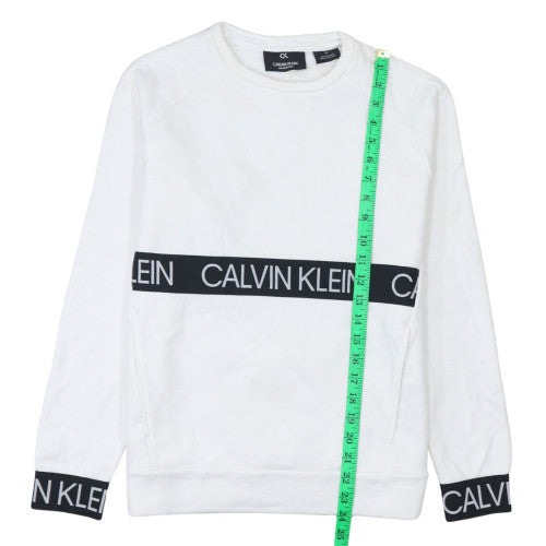 Mens UK Size S Calvin Klein White Pullover Sweatshirt