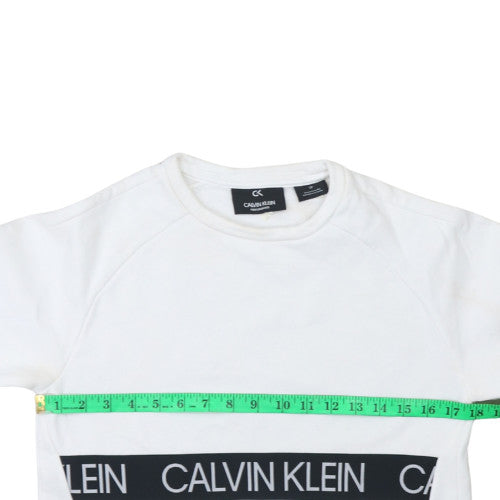 Mens UK Size S Calvin Klein White Pullover Sweatshirt