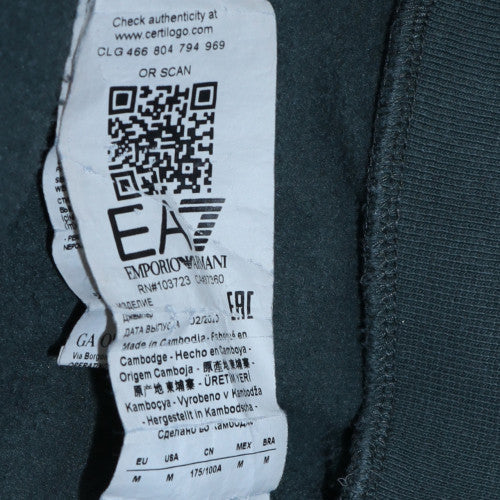 Mens UK Size M Emporio Armani Green Pullover Hoodie