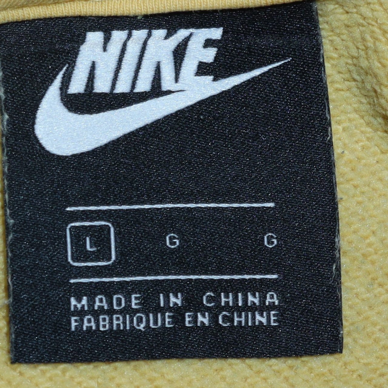 Mens UK Size L Nike Yellow Pullover Hoodie