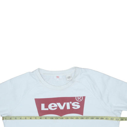 Mens UK Size M Levi's White Pullover Sweatshirt