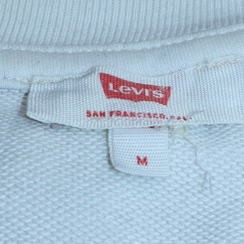 Mens UK Size M Levi's White Pullover Sweatshirt