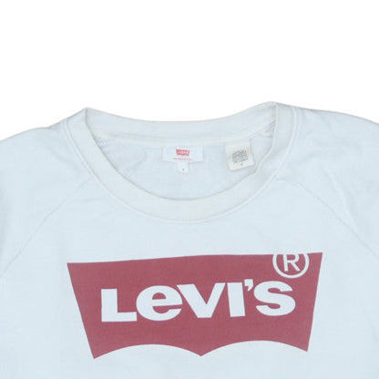 Mens UK Size M Levi's White Pullover Sweatshirt