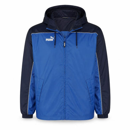 Puma Men's Blue Hooded Windbreaker Jacket Size M