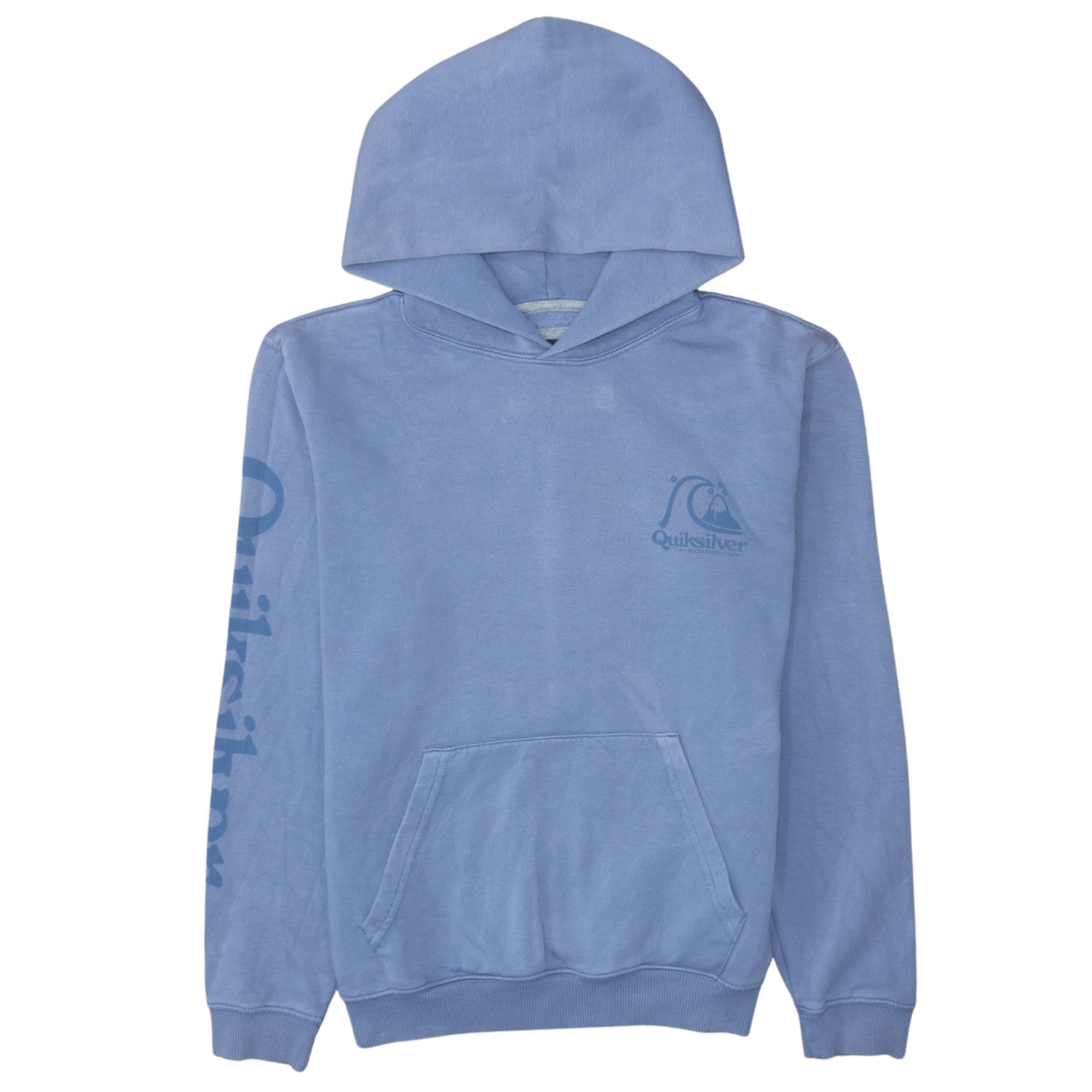 Mens UK Size L Quiksilver Blue Pullover Hoodie
