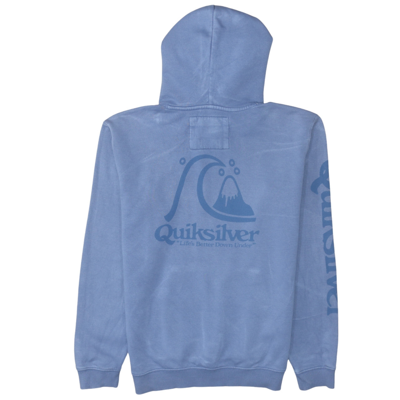 Mens UK Size L Quiksilver Blue Pullover Hoodie