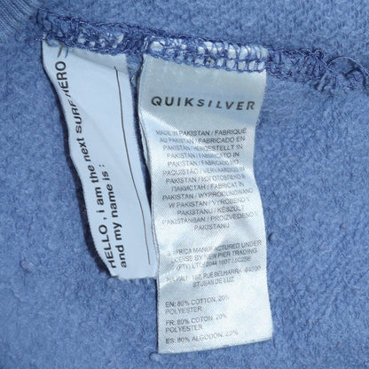Mens UK Size L Quiksilver Blue Pullover Hoodie