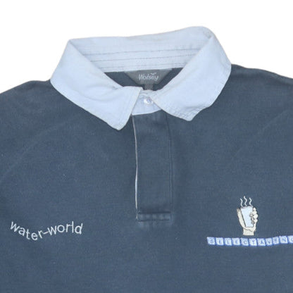 Mens UK Size M Wolsey Blue Henley Sweatshirt