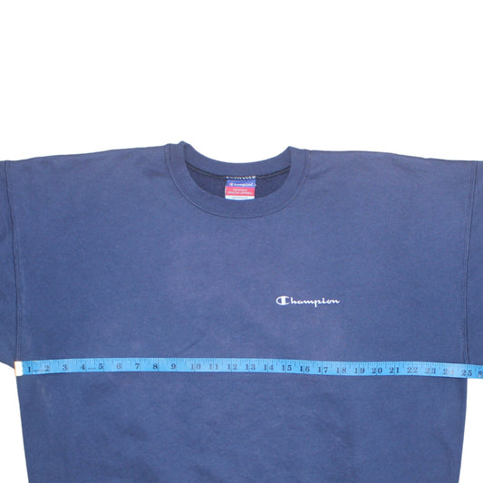 Champion Men's Blue XL Crew Neck Short Sleeve Cotton T-Shirt