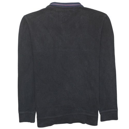 Mens UK Size M Tommy Hilfiger Black 1/2 Zip Sweatshirt