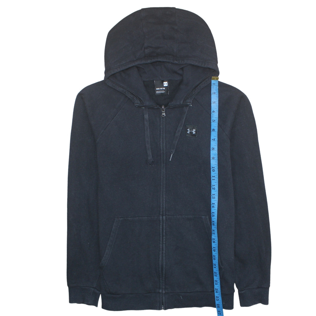 Mens UK Size M Under Armour Black Full Zip Hoodie