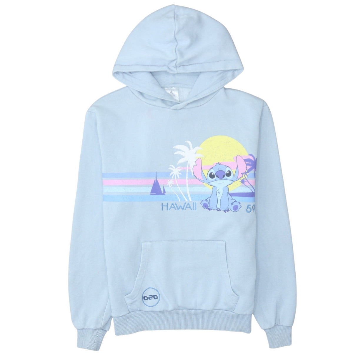 Womens UK Size S Disney Blue Pullover Hoodie