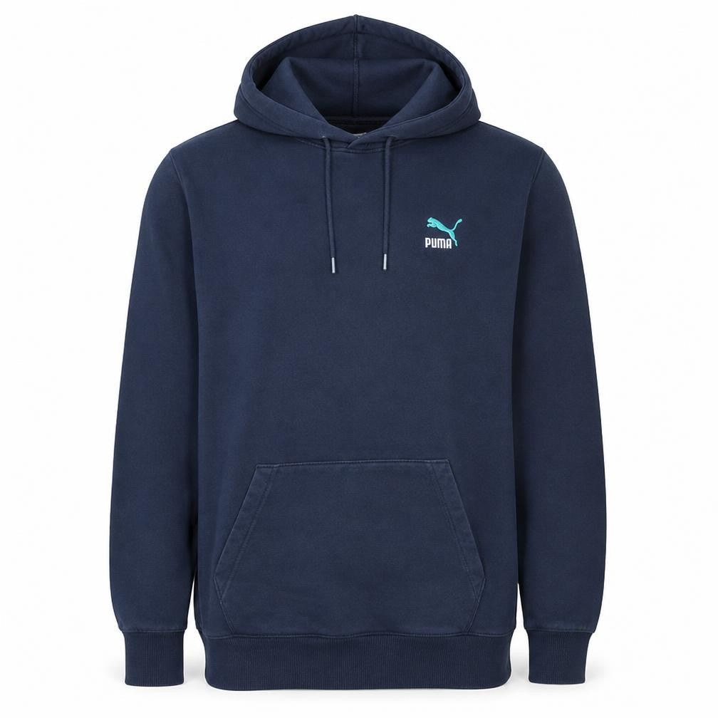Mens UK Size M Puma Blue Pullover Hoodie