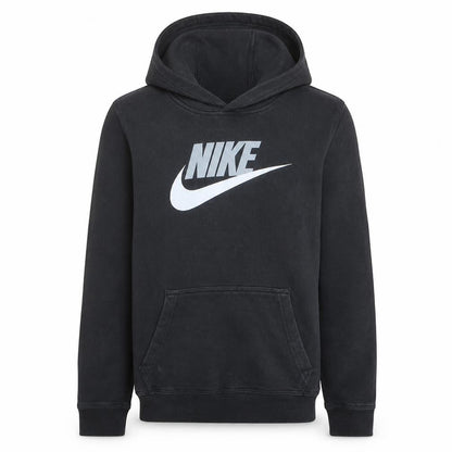 Nike Boys Black XL Pullover Hoodie with Logo Print