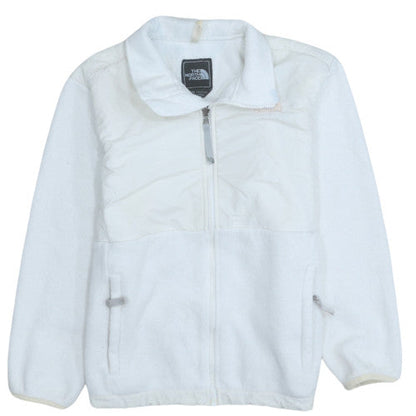 The North Face Girls White Fleece Full Zip Jacket Size L