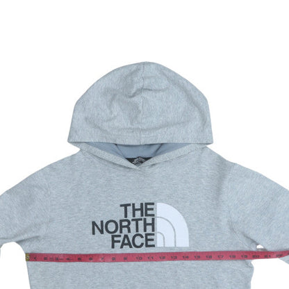 The North Face Boys Grey XL Pullover Hoodie with Logo Print