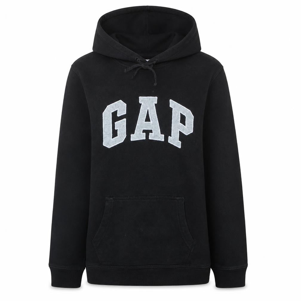 Gap Womens Black Pullover Hoodie Large Cotton Blend Casual