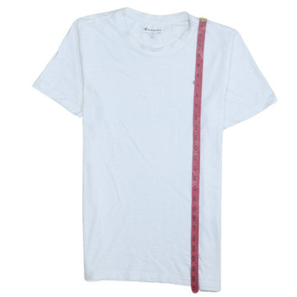 Champion Men's White Crew Neck Cotton Athletic T-Shirt Size M