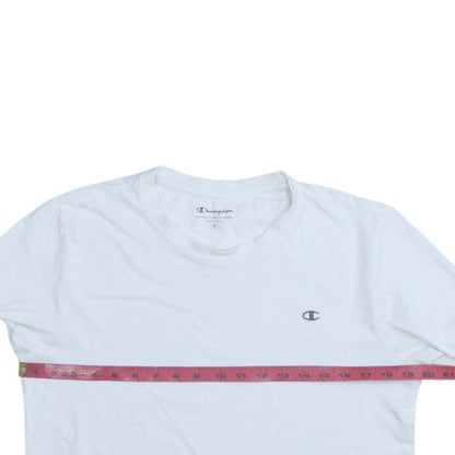 Champion Men's White Crew Neck Cotton Athletic T-Shirt Size M