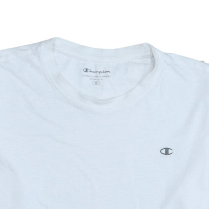 Champion Men's White Crew Neck Cotton Athletic T-Shirt Size M