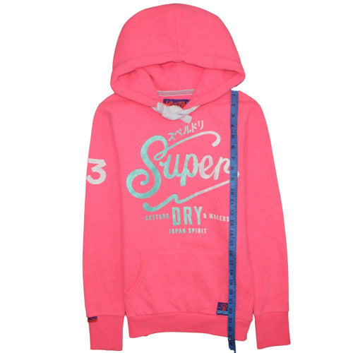 Womens UK Size S Superdry Pink Pullover Hoodie