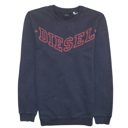 Mens UK Size L Diesel Blue Pullover Sweatshirt